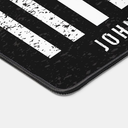 Dunne witte lijn verontruste Amerikaanse vlag EMT Bureaumat (Hoek)