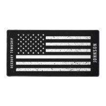 Dunne witte lijn verontruste Amerikaanse vlag EMT