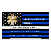 Dunne Witte Lijn Vlag Aangepaste Paramedische EMS Magnetisch Visitekaartje (Voorkant)