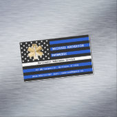 Dunne Witte Lijn Vlag Aangepaste Paramedische EMS Magnetisch Visitekaartje (Voorbeeld)