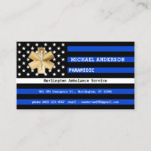 Dunne Witte Lijn Vlag Aangepaste Paramedische EMS  Visitekaartje (Voorkant)