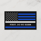 Dunne Witte Lijn Vlag Aangepaste Paramedische EMS  Visitekaartje (Achterkant)