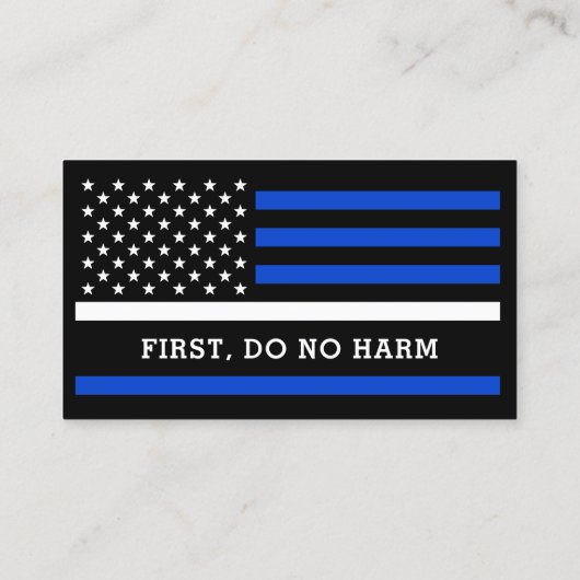 Dunne Witte Lijn Vlag Aangepaste Paramedische EMS Visitekaartje (Achterkant)