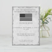 Dunne witte lijn vlag EMS EMT Pensioen Partij Kaart (Staand voorkant)