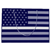 Dunne witte lijnvlag groot cadeauzakje (Achterkant)