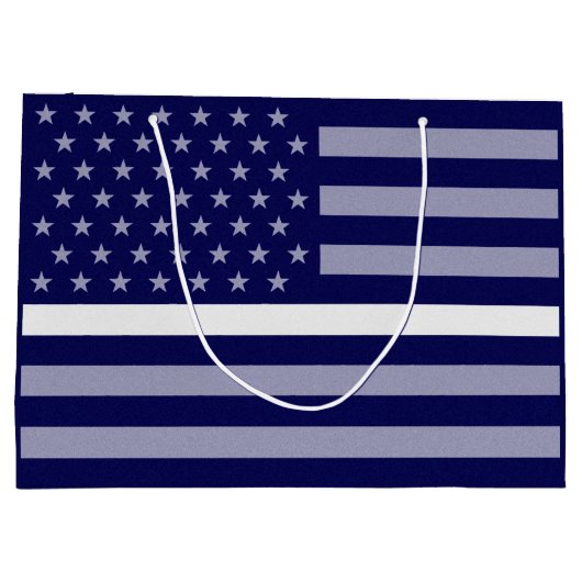 Dunne witte lijnvlag groot cadeauzakje (Achterkant)