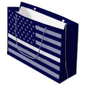 Dunne witte lijnvlag groot cadeauzakje (Voorkant Gekanteld)