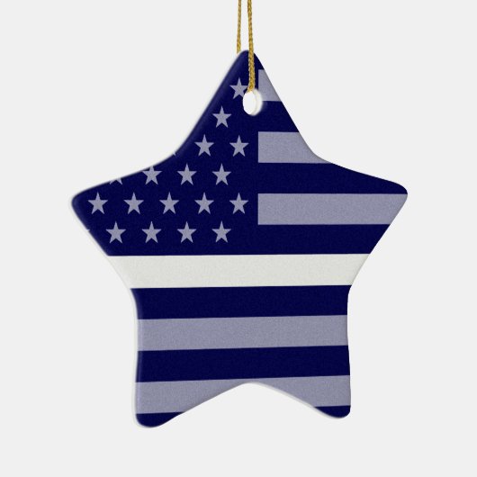 Dunne witte lijnvlag keramisch ornament (Rechts)