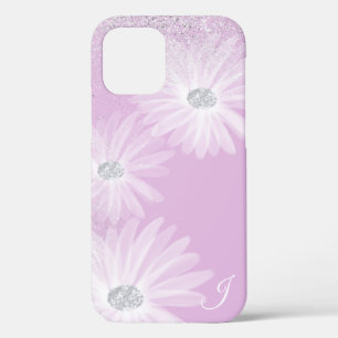 Dunne Witte Lint Bloemen Monogram Case-Mate iPhone Case