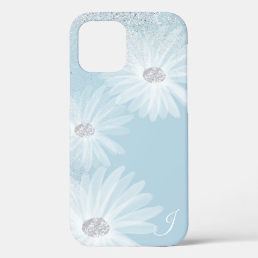Dunne Witte Lint Bloemen Monogram Case-Mate iPhone Case (Achterkant)