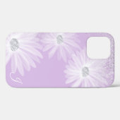 Dunne Witte Lint Bloemen Monogram Case-Mate iPhone Case (Achterkant (horizontaal))