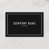 Dunne witte rand helder zwart modern visitekaartje (Voorkant)