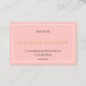 Dunne witte rand roze visitekaartje (Achterkant)