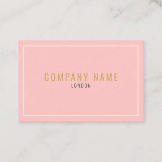 Dunne witte rand roze visitekaartje (Voorkant)