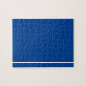Dunne witte streep blauwe heek legpuzzel (Horizontaal)