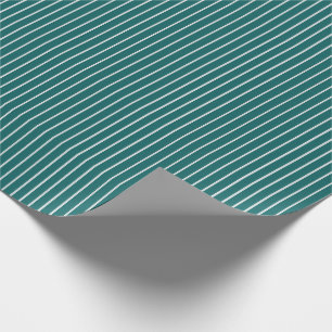 Dunne witte strepen op donker teal cadeaupapier
