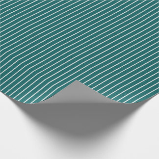 Dunne witte strepen op donker teal cadeaupapier