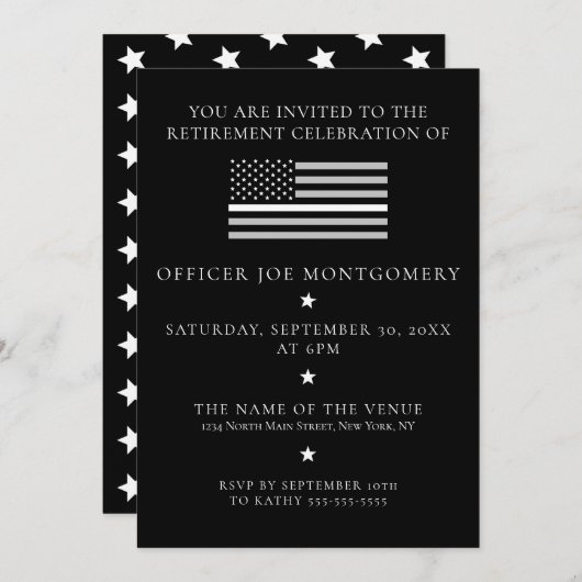 Dunne witte vlag EMS EMT Retirement Party Kaart (Voorkant / Achterkant)