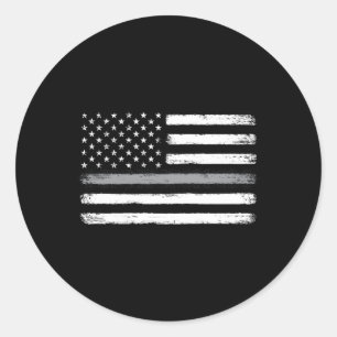 Dunne zilveren lijn vlag correctionele officier co ronde sticker