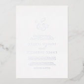Dunne zilverfolie formele monogram bruiloft folie uitnodiging (Voorkant)