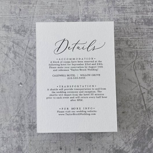 Dunne Zwarte Calligrafie Details Enclusief Kaart