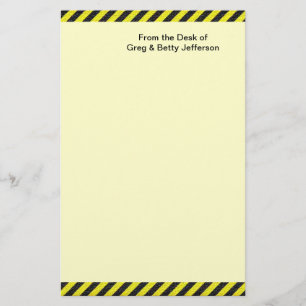 Dunne zwarte en gele diagonale strepen briefpapier