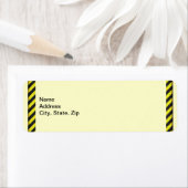 Dunne zwarte en gele diagonale strepen etiket (Insitu)