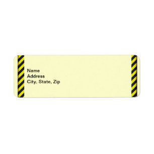 Dunne zwarte en gele diagonale strepen etiket