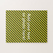 Dunne zwarte en gele diagonale strepen legpuzzel (Horizontaal)