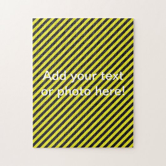 Dunne zwarte en gele diagonale strepen legpuzzel (Verticaal)