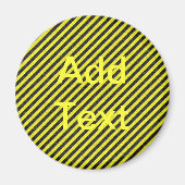 Dunne zwarte en gele diagonale strepen magneet (Voorkant)