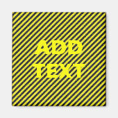 Dunne zwarte en gele diagonale strepen magneet (Voorkant)