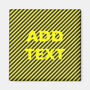 Dunne zwarte en gele diagonale strepen magneet