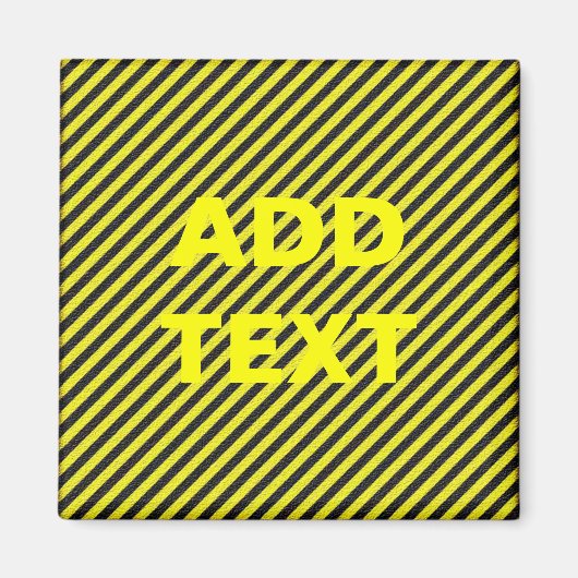 Dunne zwarte en gele diagonale strepen magneet (Voorkant)