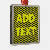 Dunne zwarte en gele diagonale strepen metalen ornament (Rechts)