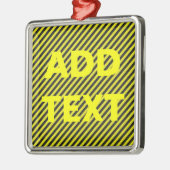 Dunne zwarte en gele diagonale strepen metalen ornament (Links)