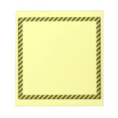 Dunne zwarte en gele diagonale strepen notitieblok (Voorkant)