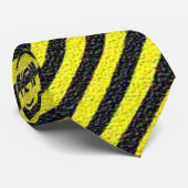 Dunne zwarte en gele diagonale strepen stropdas (Opgerold)