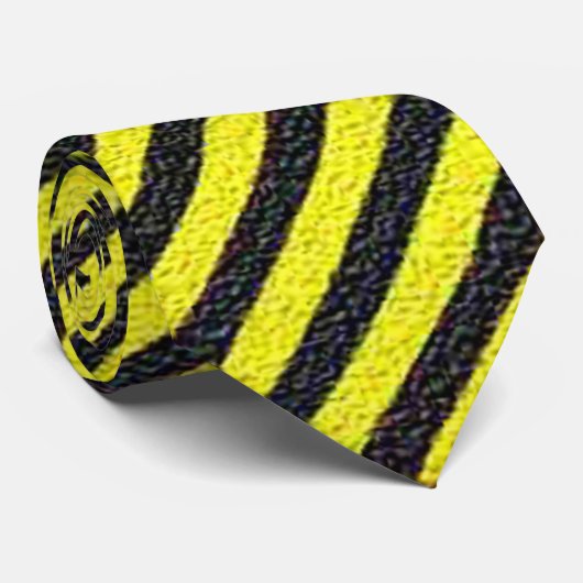 Dunne zwarte en gele diagonale strepen stropdas (Opgerold)