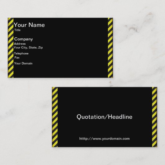 Dunne zwarte en gele diagonale strepen visitekaartje (Voorkant / Achterkant)