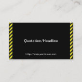 Dunne zwarte en gele diagonale strepen visitekaartje (Achterkant)