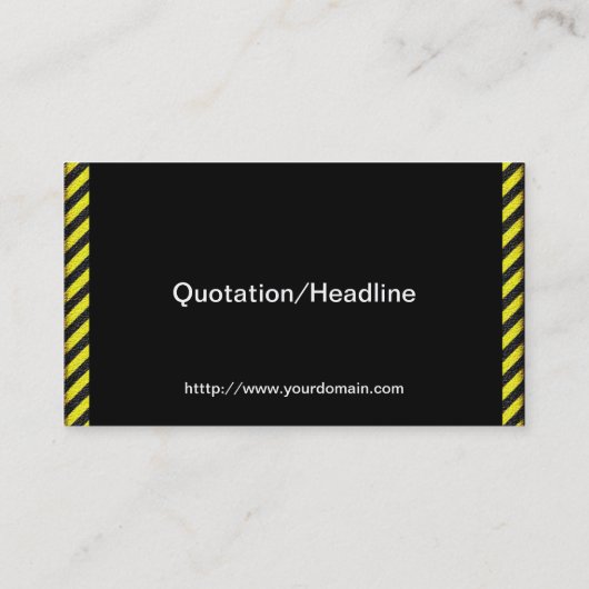 Dunne zwarte en gele diagonale strepen visitekaartje (Achterkant)