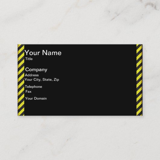 Dunne zwarte en gele diagonale strepen visitekaartje (Voorkant)