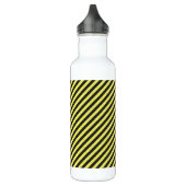 Dunne zwarte en gele diagonale strepen waterfles  (Links)