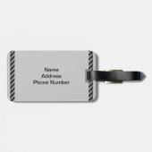 Dunne zwarte en grijze diagonale strepen bagagelabel (Achterkant horizontaal)