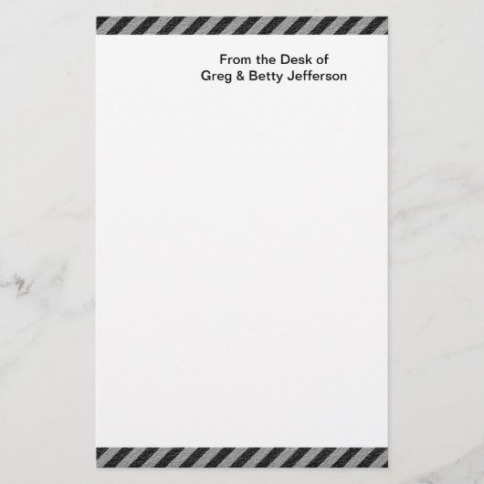 Dunne zwarte en grijze diagonale strepen briefpapier (Voorkant)