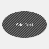 Dunne zwarte en grijze diagonale strepen ovale sticker (Voorkant)