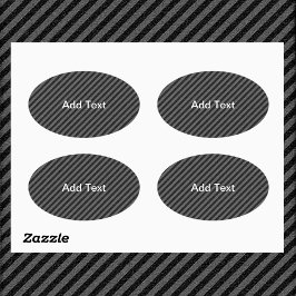 Dunne zwarte en grijze diagonale strepen ovale sticker