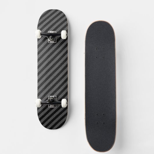 Dunne zwarte en grijze diagonale strepen persoonlijk skateboard (Voorkant)
