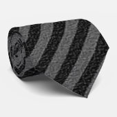 Dunne zwarte en grijze diagonale strepen stropdas (Opgerold)